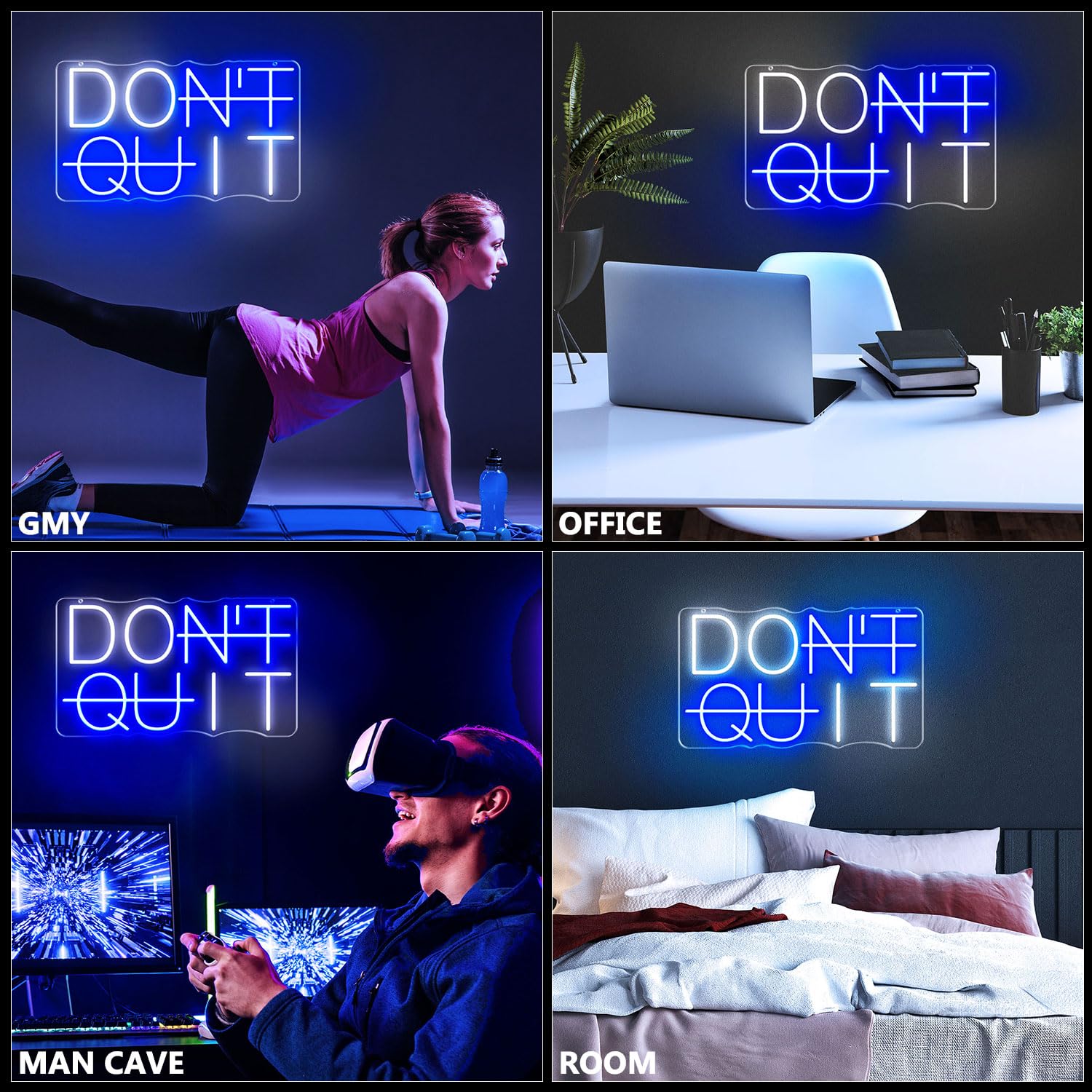 HAJAE Don't Quit gift-ready sign for gyms, bedrooms, and gaming rooms
