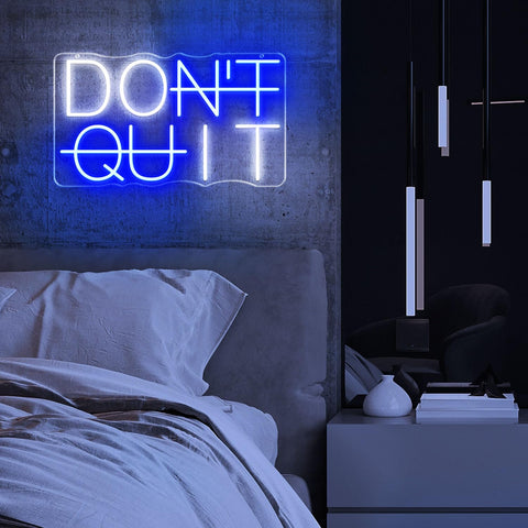 HAJAE Don't Quit LED sign powered by USB for easy setup