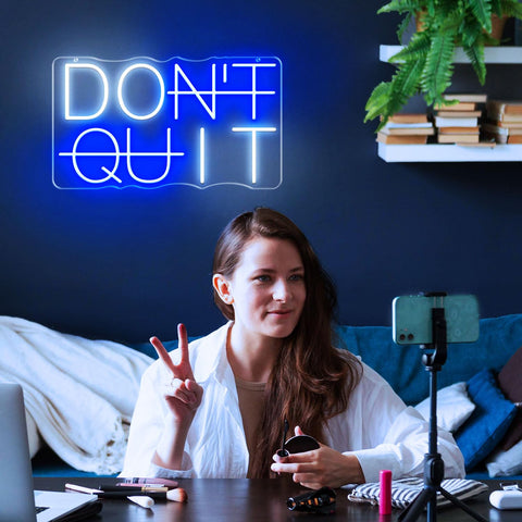 HAJAE Don't Quit neon sign with dimmable brightness for customizable ambiance
