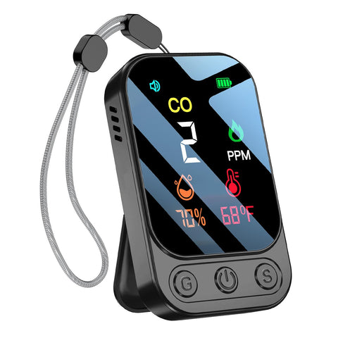 HAKINAKU 3-in-1 portable CO detector with HD display for real-time readings