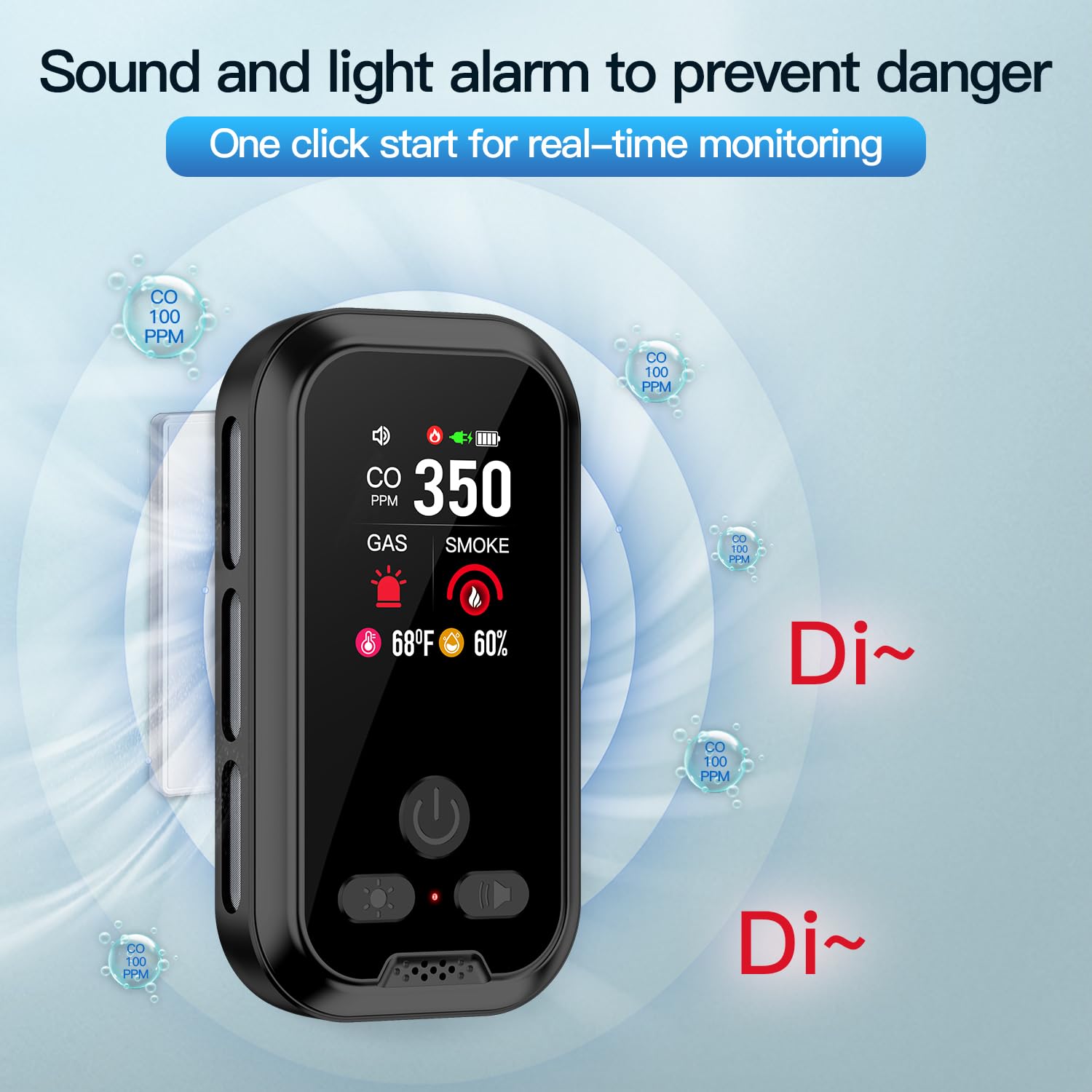 HAKINAKU 5in1 built-in battery backup keeps alerts during outages.