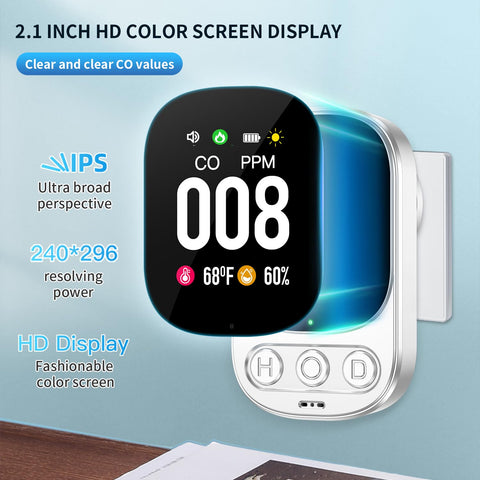 HAKINAKU 85dB alarm active in a living room setting.