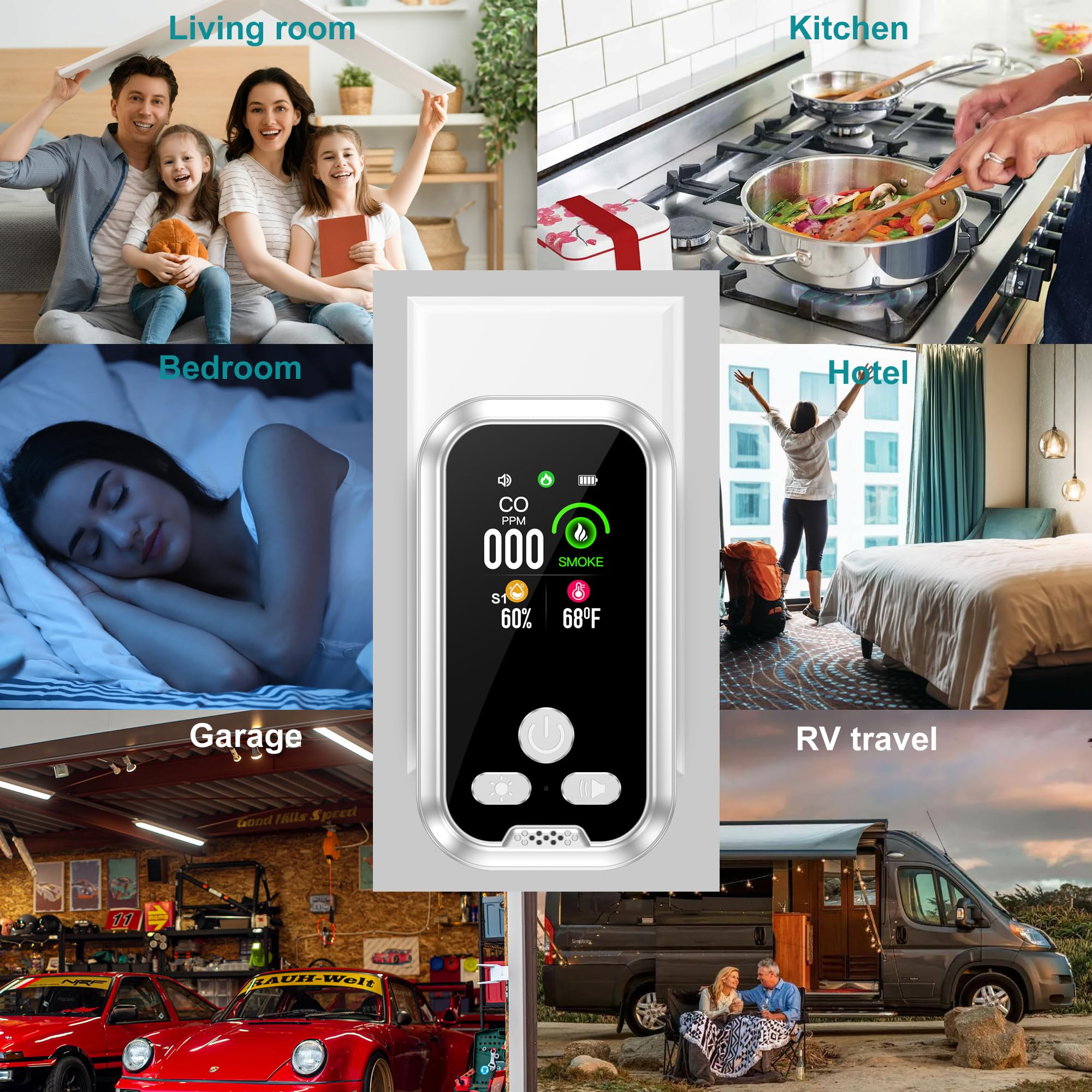 HAKINAKU compact detector suitable for home, hotel, and travel.