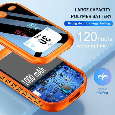 HAKINAKU 120h battery indicator demonstrates long-lasting power for trips.