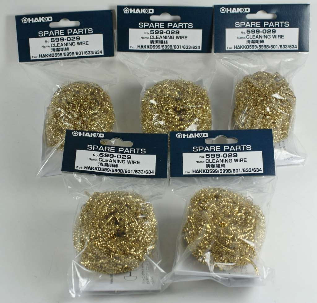 Hakko 599-029 cleaning wire in packaging, ready for tip maintenance.