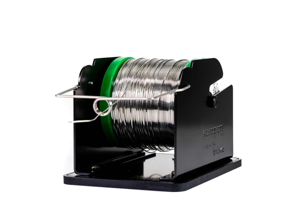 Hakko 611-1 solder spool stand keeps solder wire organized for smooth feeding
