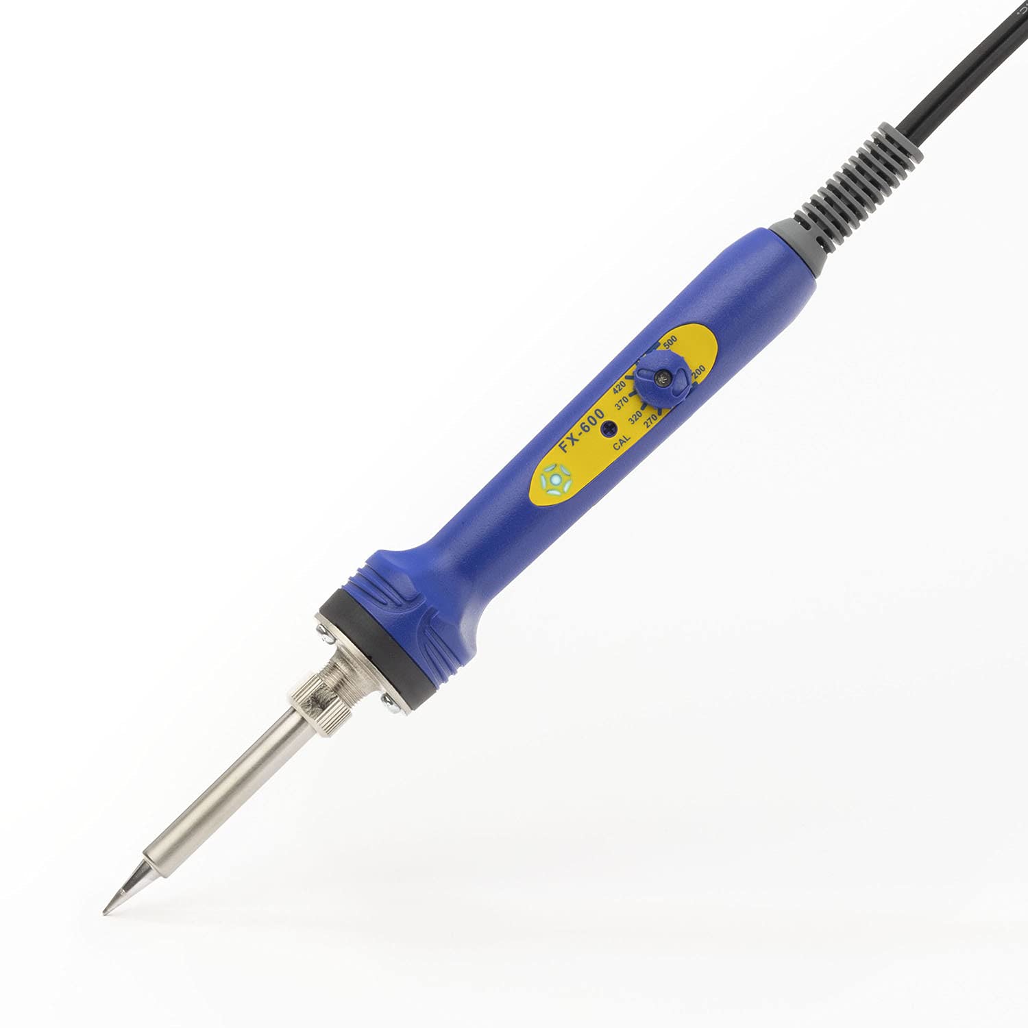 Hakko Fx600 soldering iron in hand demonstrates ergonomic design for extended sessions.
