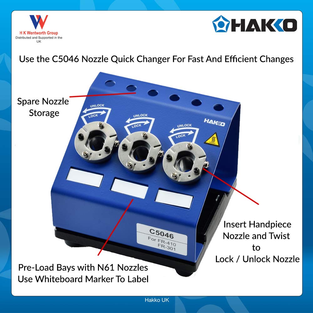 Hakko N61-10 easy maintenance with filter access supports long-term reliability.