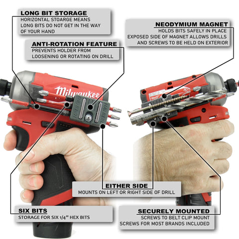 Halberd six-bits storage magnet keeps bits organized during work.