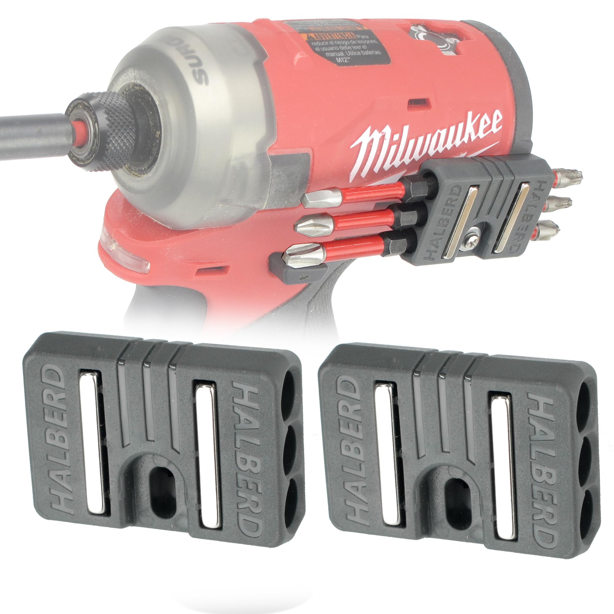 Halberd M12 Gen 2/3 bit holder mounted on tool for quick bit access