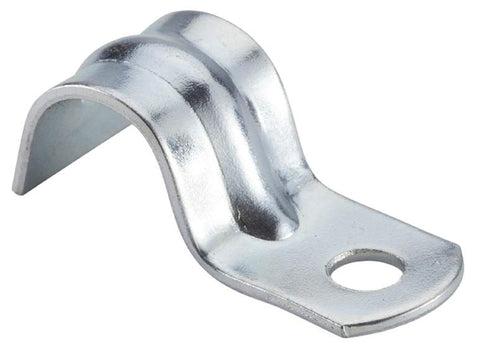 Halex strap securing conduit to masonry surface