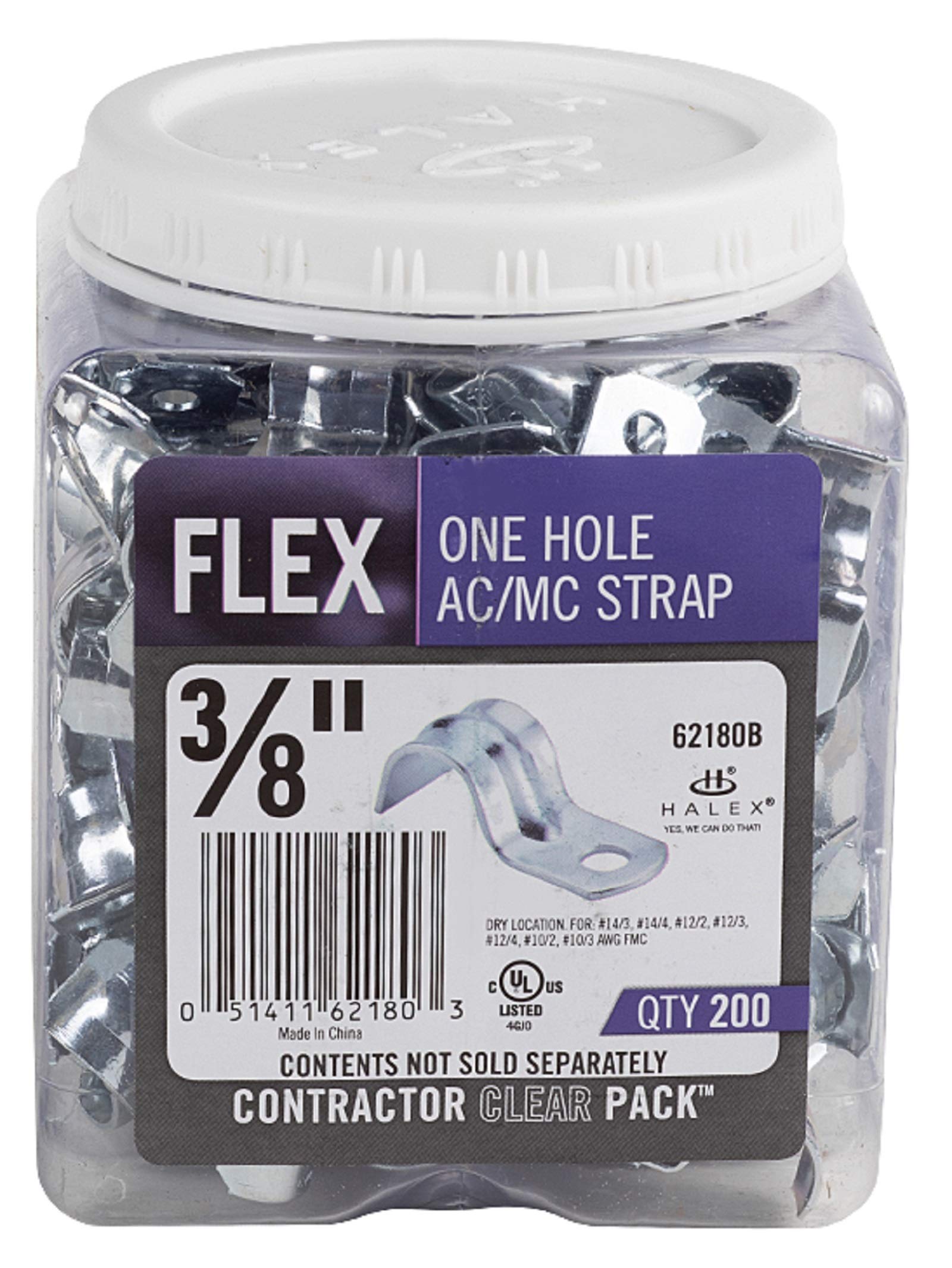 Halex strap securing conduit to wood surface
