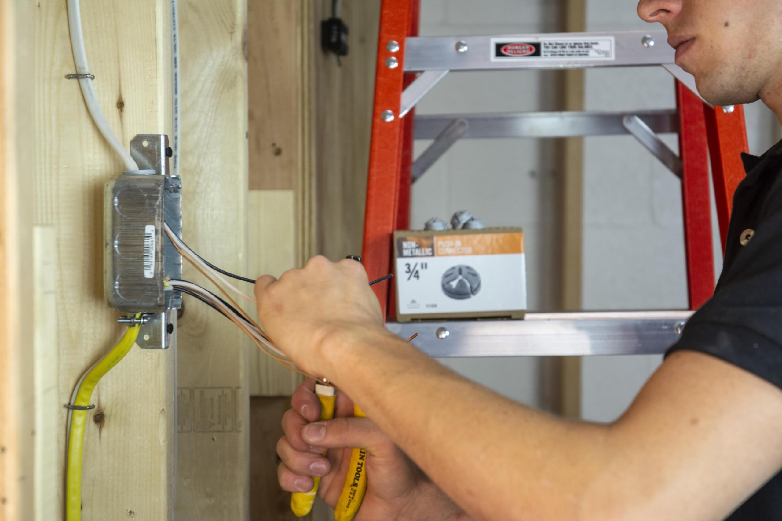 Halex non-metallic cable entry into steel box gray supports safe, durable connections.