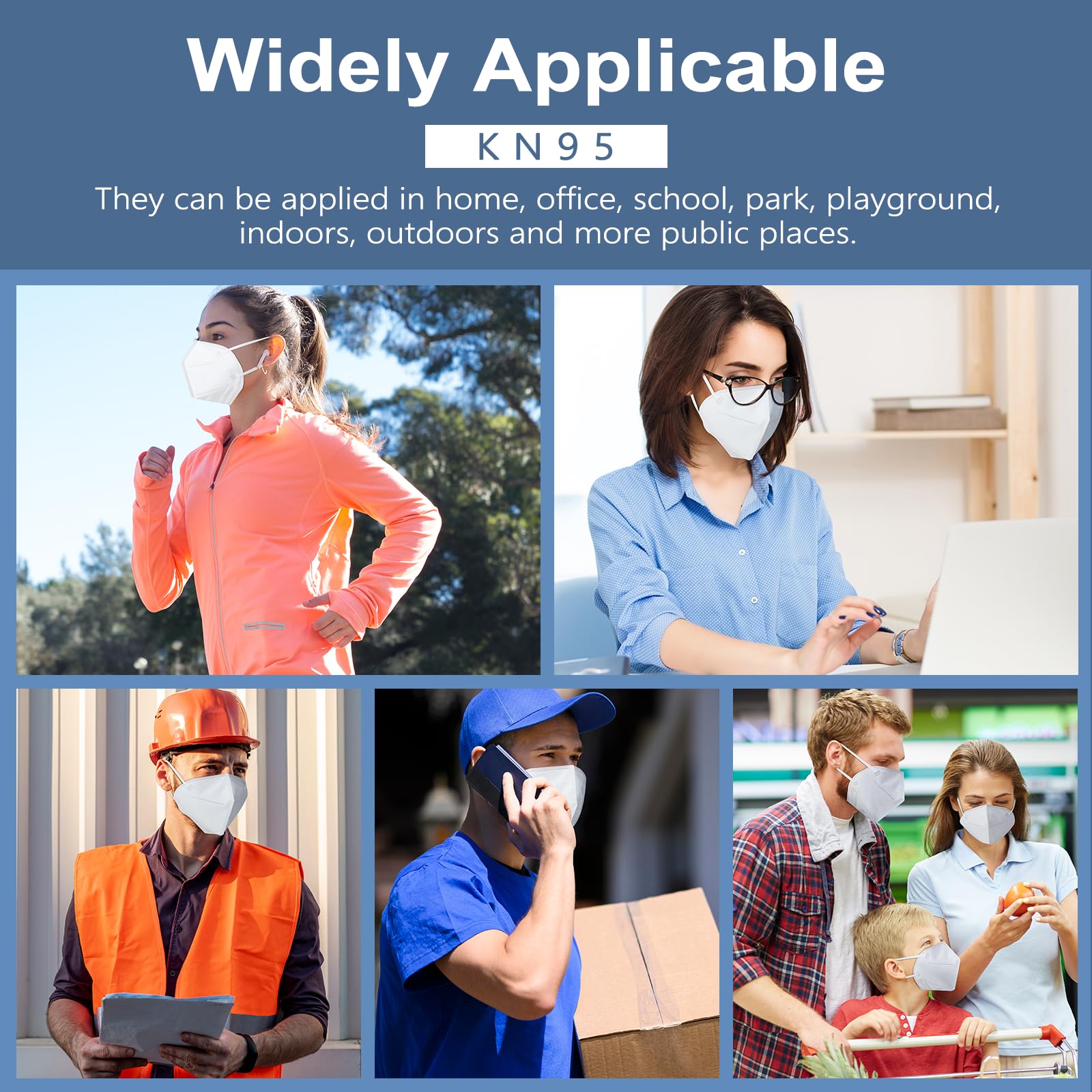 HALIDODO KN95 5-Ply mask suitable for home, office, and outdoor use.