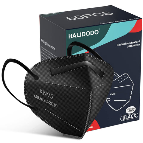 HALIDODO KN95 mask in individually wrapped packaging for on-the-go hygiene