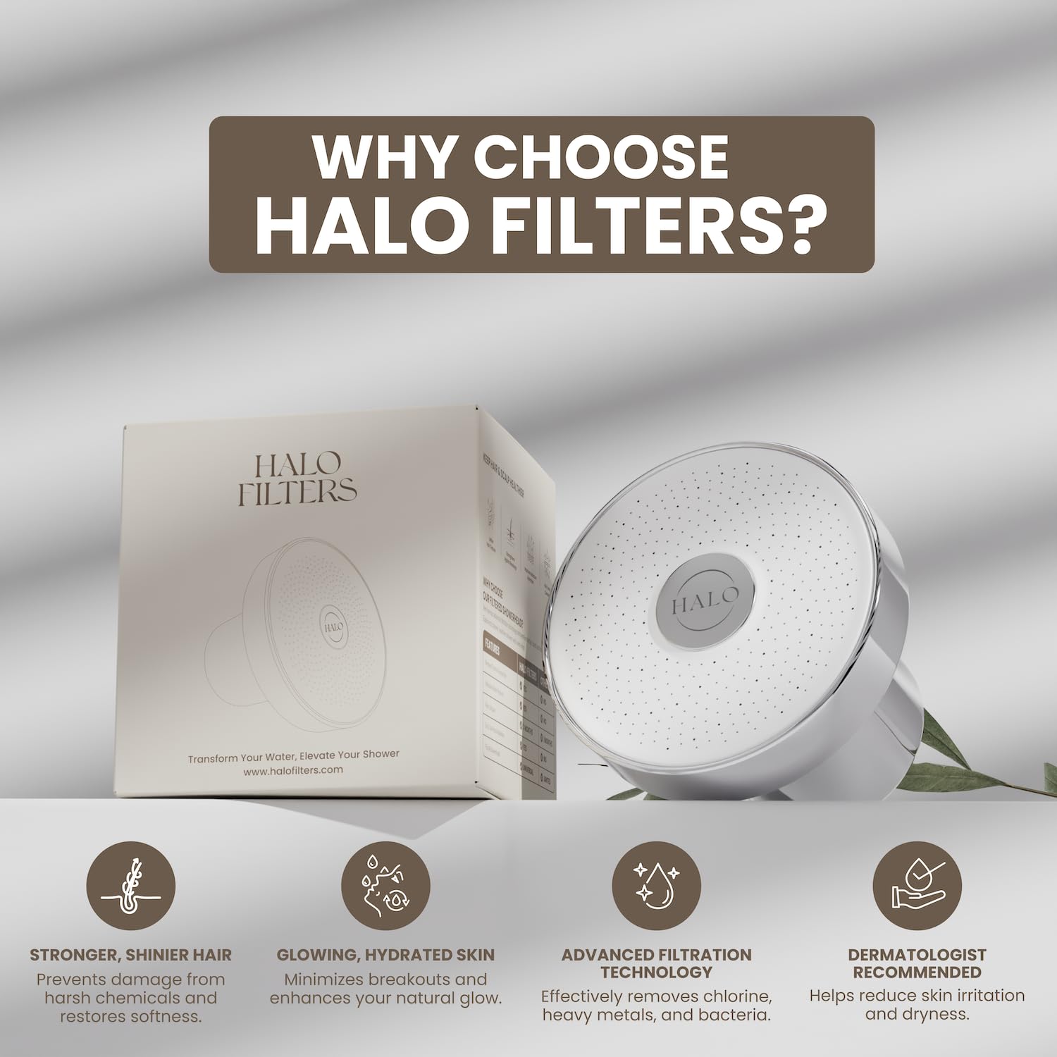 Halo Filters shower head reduces chlorine for healthier hair after washing