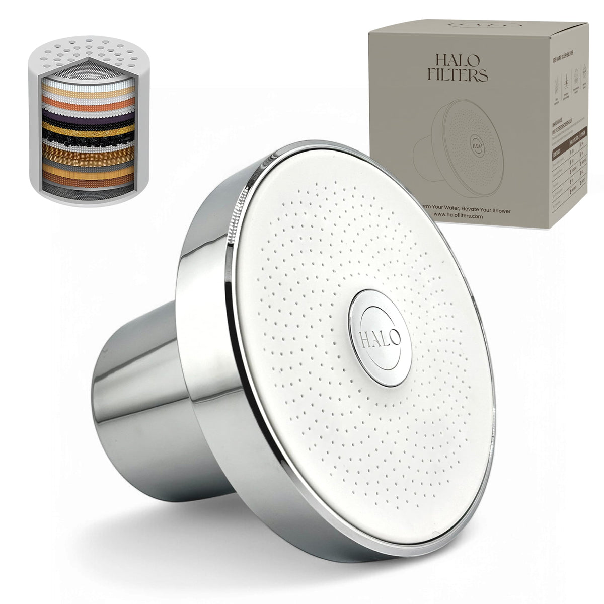 Halo Filters filtered shower head delivers a strong spray for invigorating rinses