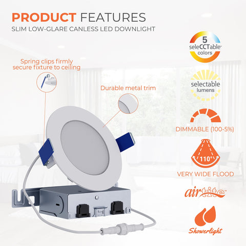 HALO HLB4LSFS5 4-inch canless design close-up demonstrates easy installation without housing.