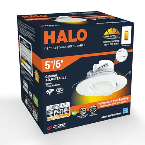 HALO RA fits 5/6-inch recessed housings for new construction or remodel.