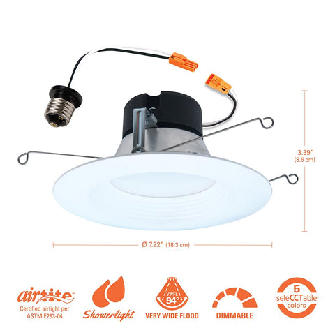 HALO LED trim designed for wet locations, suitable for showers and outdoor spaces.