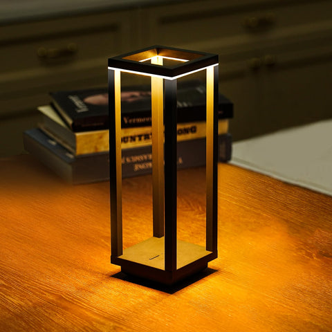Halostorms cordless table lamp with rechargeable battery for portable ambient lighting.