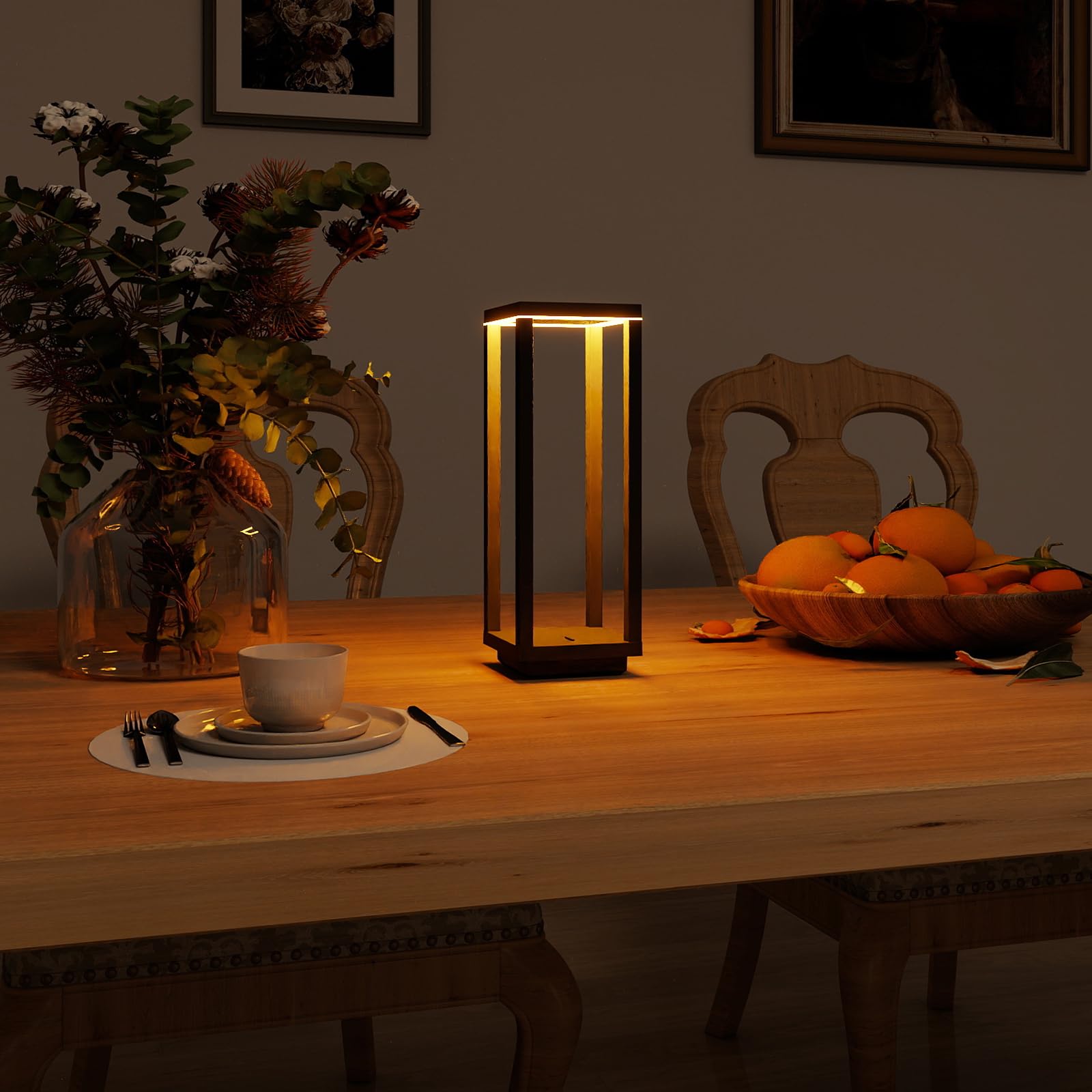 Halostorms portable lamp suited for cafes, patios, and bedrooms.