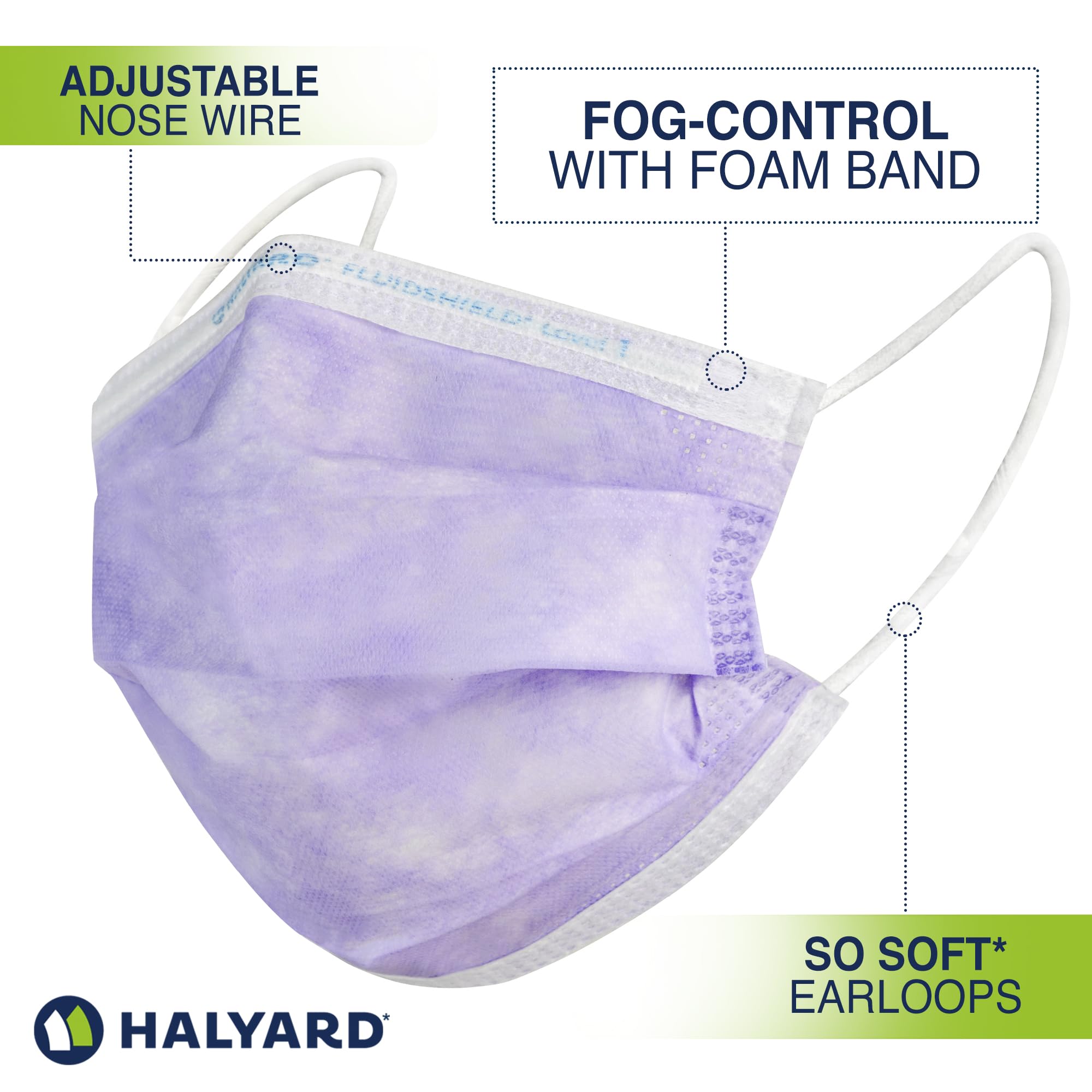 HALYARD Fluidshield 1 inner so-soft fabric close-up illustrating gentle skin contact.