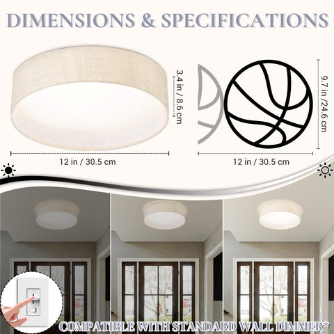 Dimmable Hamilyeah LED ceiling light suitable for kitchen or bath areas
