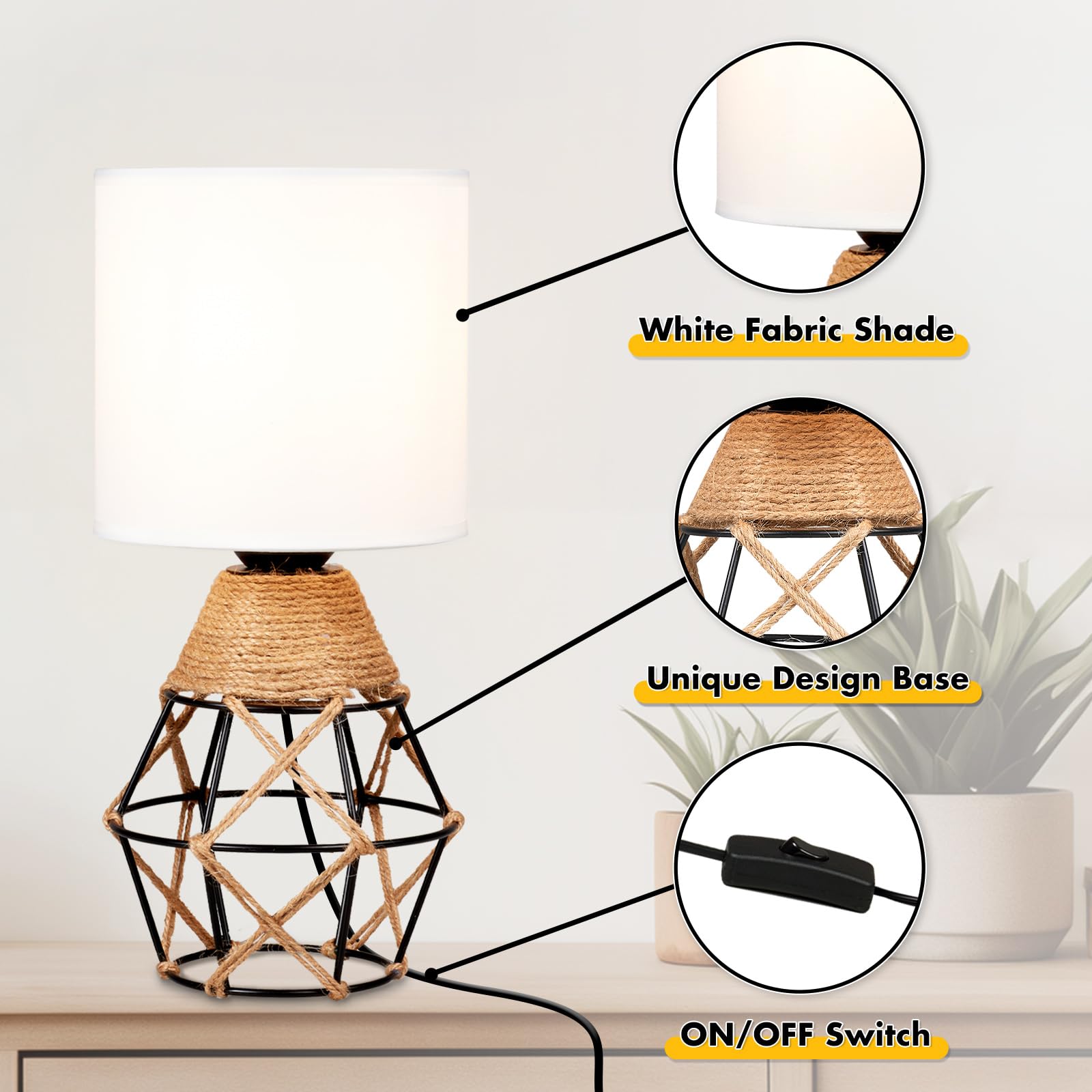 Hamilyeah lamp features an easy on/off toggle for simple control.