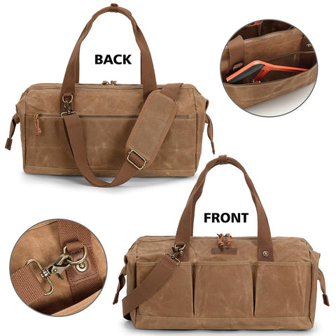 Hamks bag's padded bottom protects tools on hard surfaces.