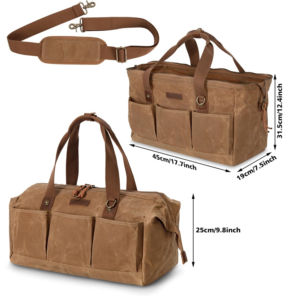 Hamks bag with pop-up wide mouth for quick tool access.