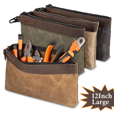 Hamks waxed canvas tool pouch closeup highlights durable stitching for long-lasting use.