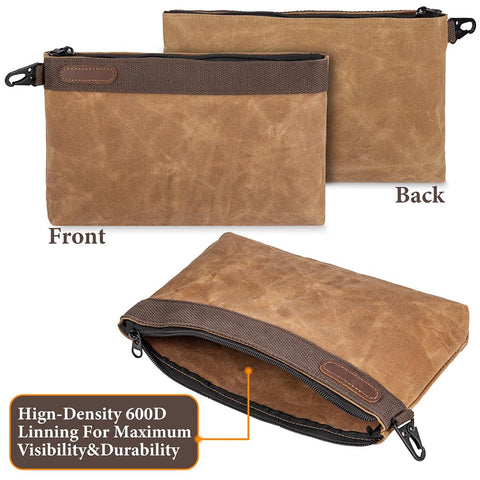 Hamks waxed canvas tool pouches color coding helps organize by task and user.