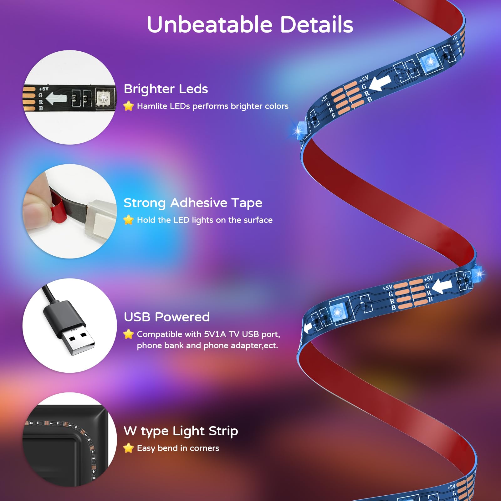 HAMLITE LED lights in metal housing with 5000K color temperature.