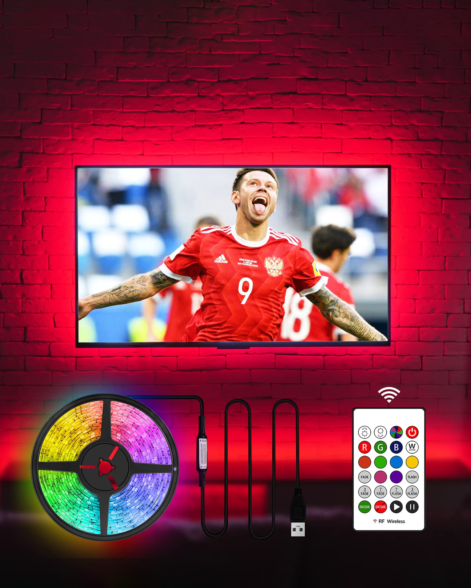 HAMLITE TV Backlight behind the TV creates ambient glow for immersive viewing