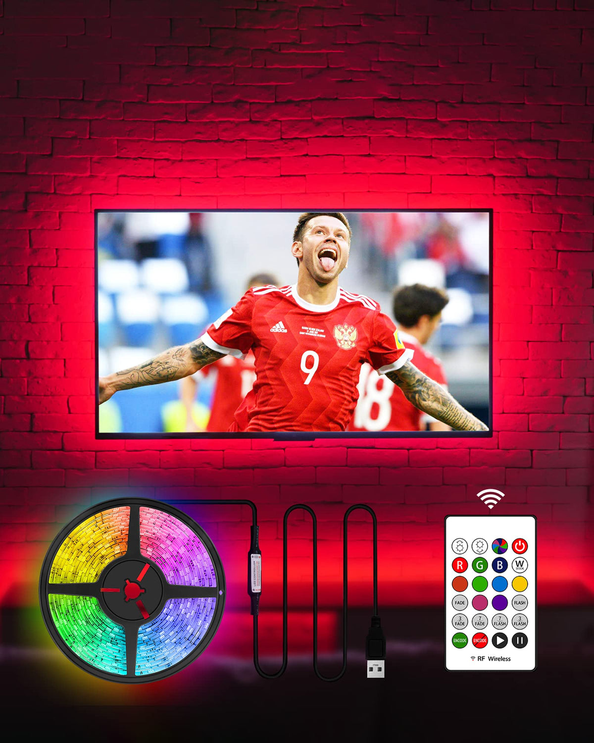 HAMLITE TV Backlight behind the TV creates ambient glow for immersive viewing