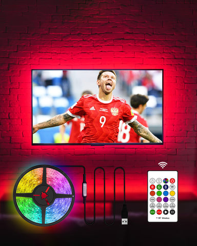 HAMLITE TV Backlight behind the TV creates ambient glow for immersive viewing