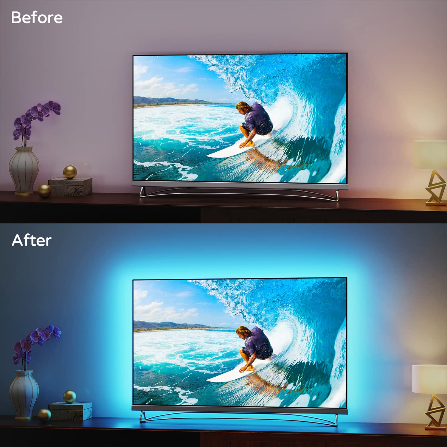 HAMLITE W-shape LED layout distributes light evenly behind the screen
