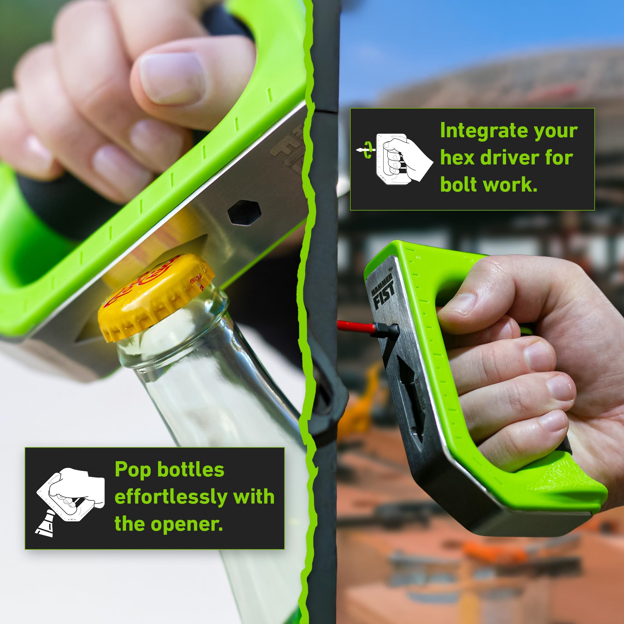 Hammer Fist nail puller feature eases removal in wood projects.