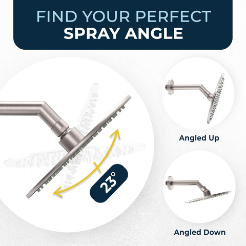 Durable brushed-nickel finish on HammerHead solid metal shower head