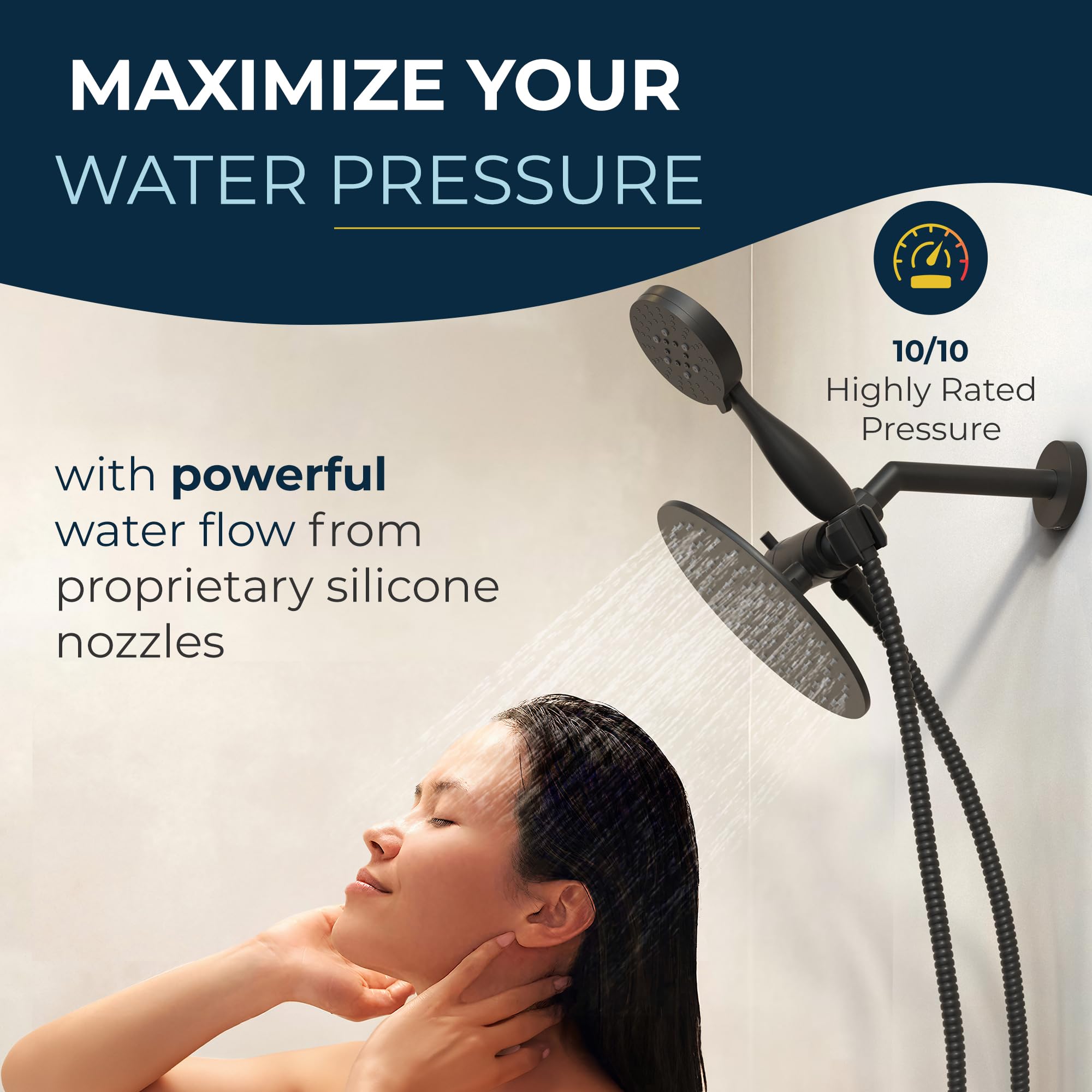HammerHead Showers 3-way diverter for smooth switching between spray options
