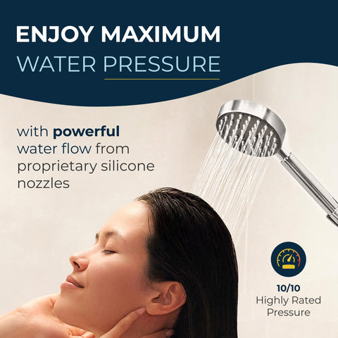 HammerHead Showers 6-foot hose extends reach for easier rinsing.