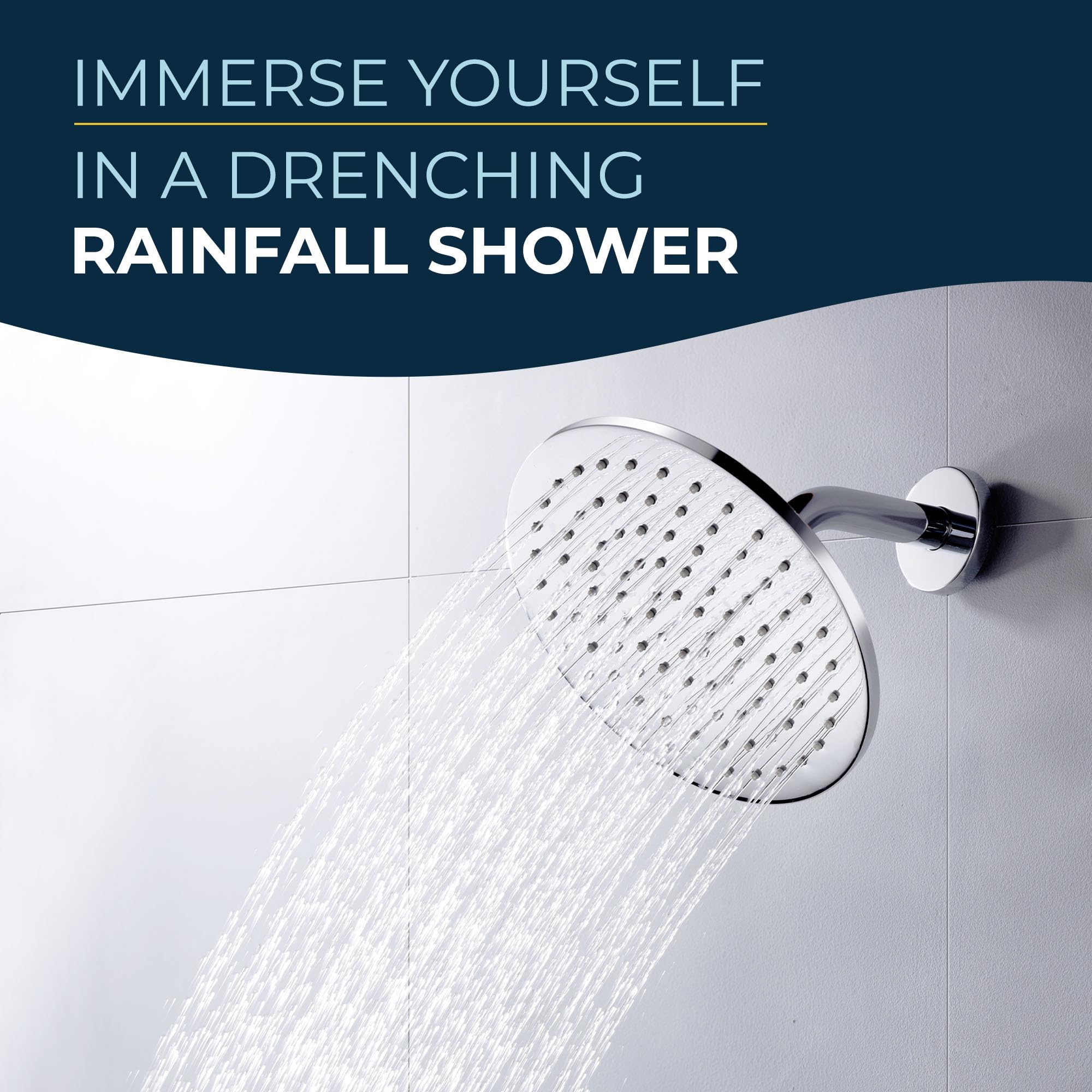 HammerHead Showers adjustable shower arm compatibility for precise positioning.