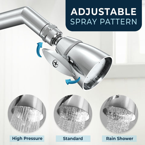 HammerHead Showers adjustable spray pattern knob for customized water delivery.