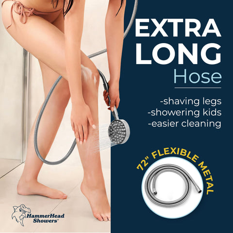 HammerHead Showers brass holder with adjustable angle for precise spray.