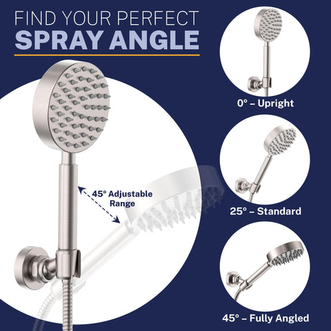 Brushed nickel finish adds modern style and durability