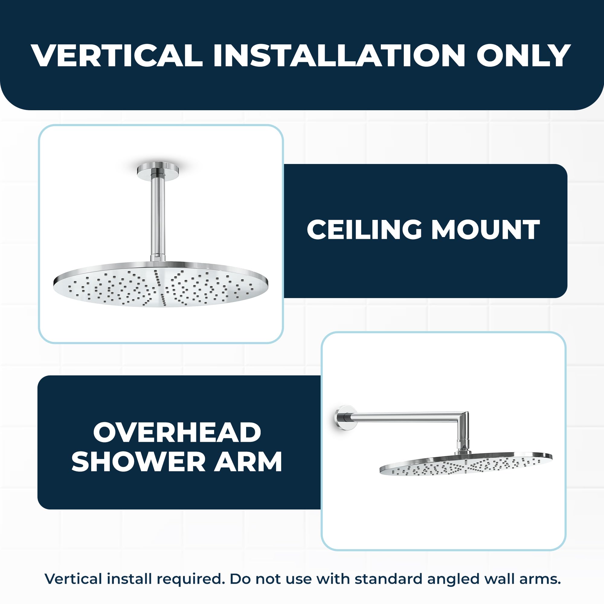 HammerHead Showers chrome finish adds a sleek, modern bathroom look.