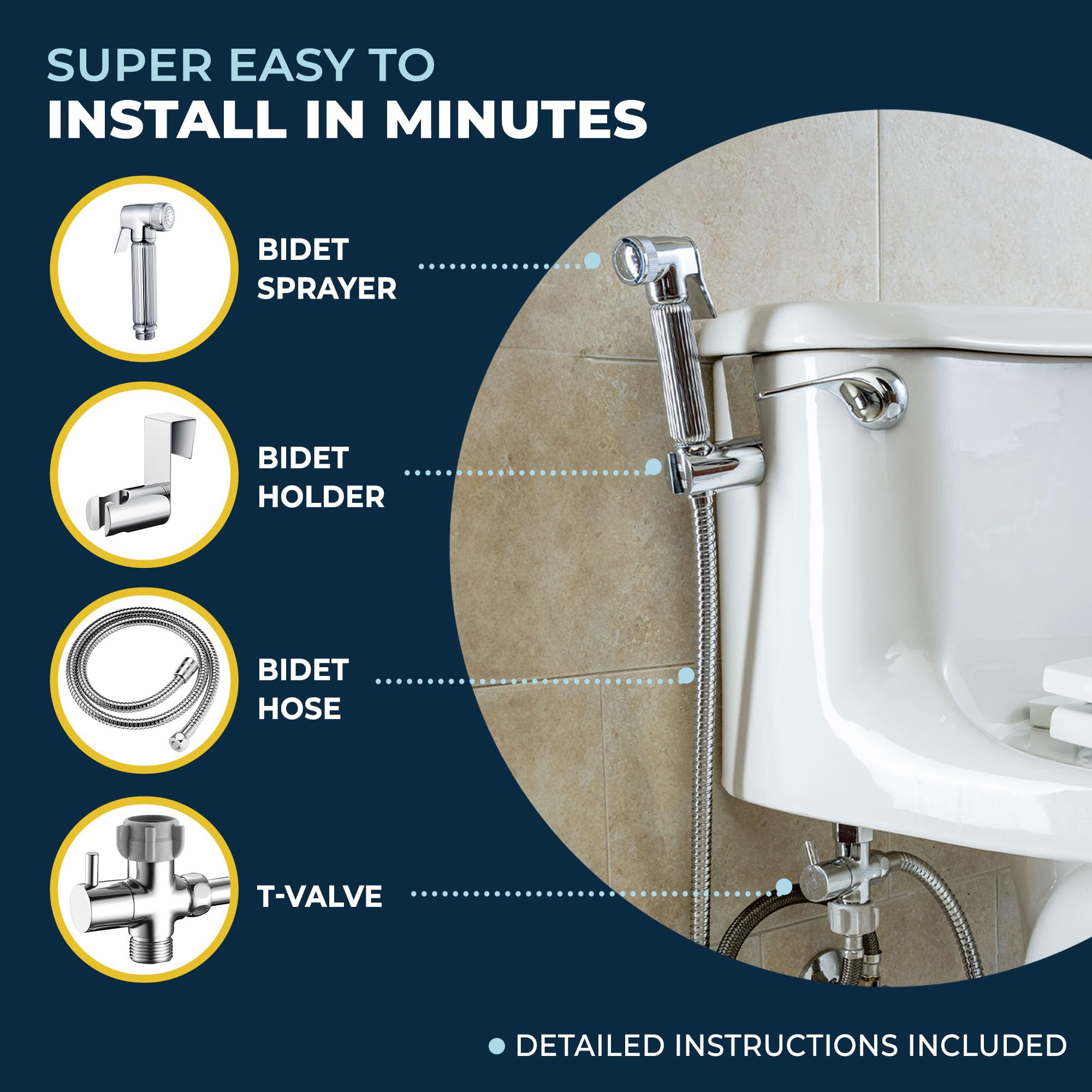 HammerHead Showers chrome finish adds a polished bathroom look.