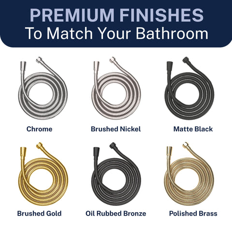 HammerHead Showers corrosion-resistant 304 stainless steel hose ensures durability.