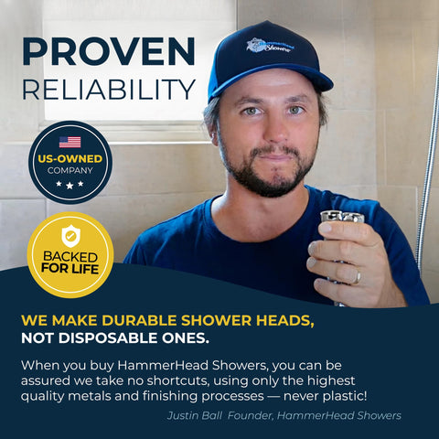 HammerHead Showers easy installation with universal fit for quick upgrade.